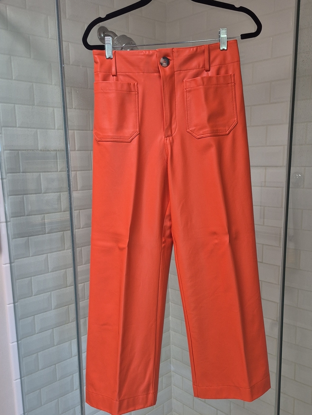 NWOT Anthropologie Maeve Colette Orange Faux Leather Sz. 28